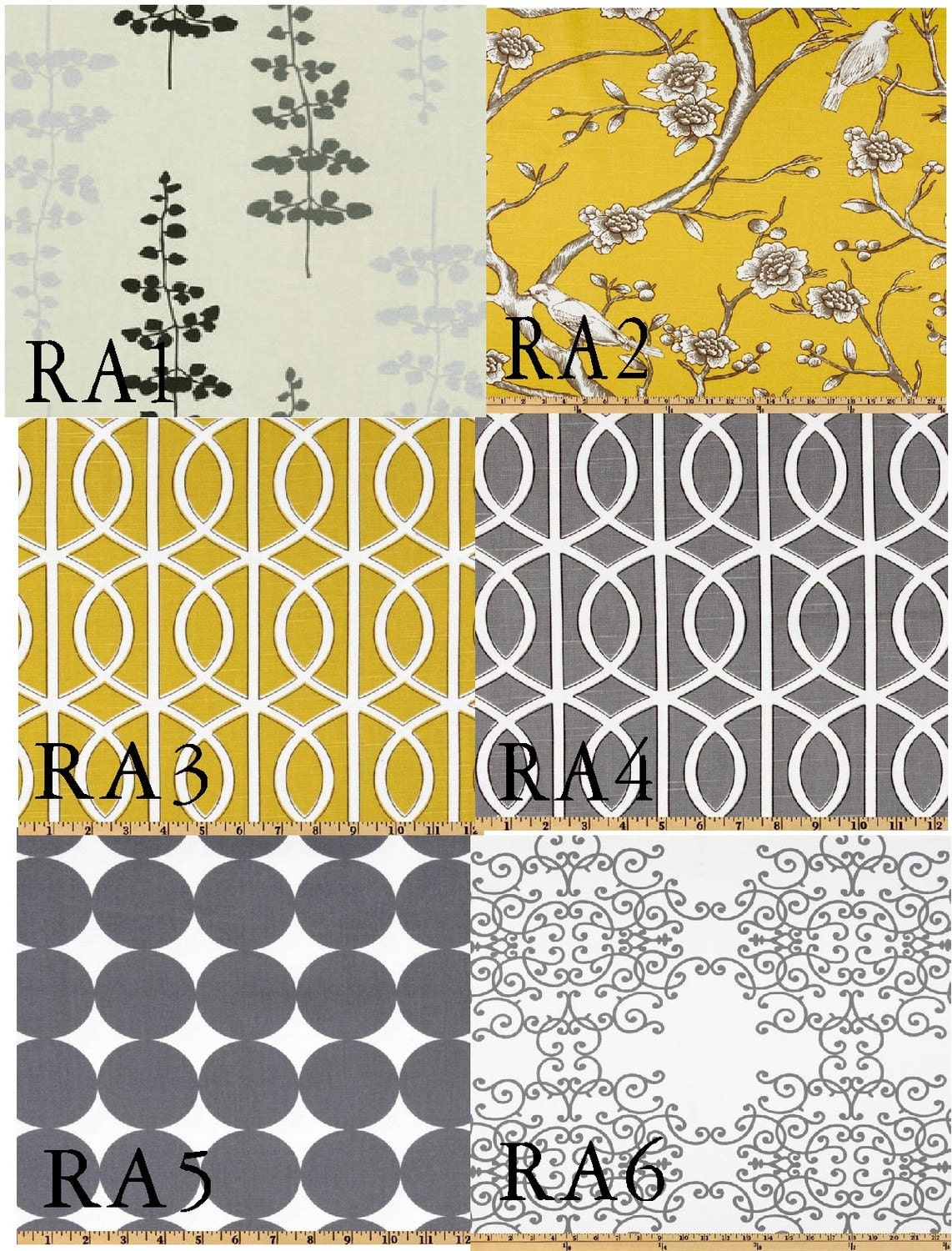 Custom Yellow and Gray Botany Drape 50in  X 63in