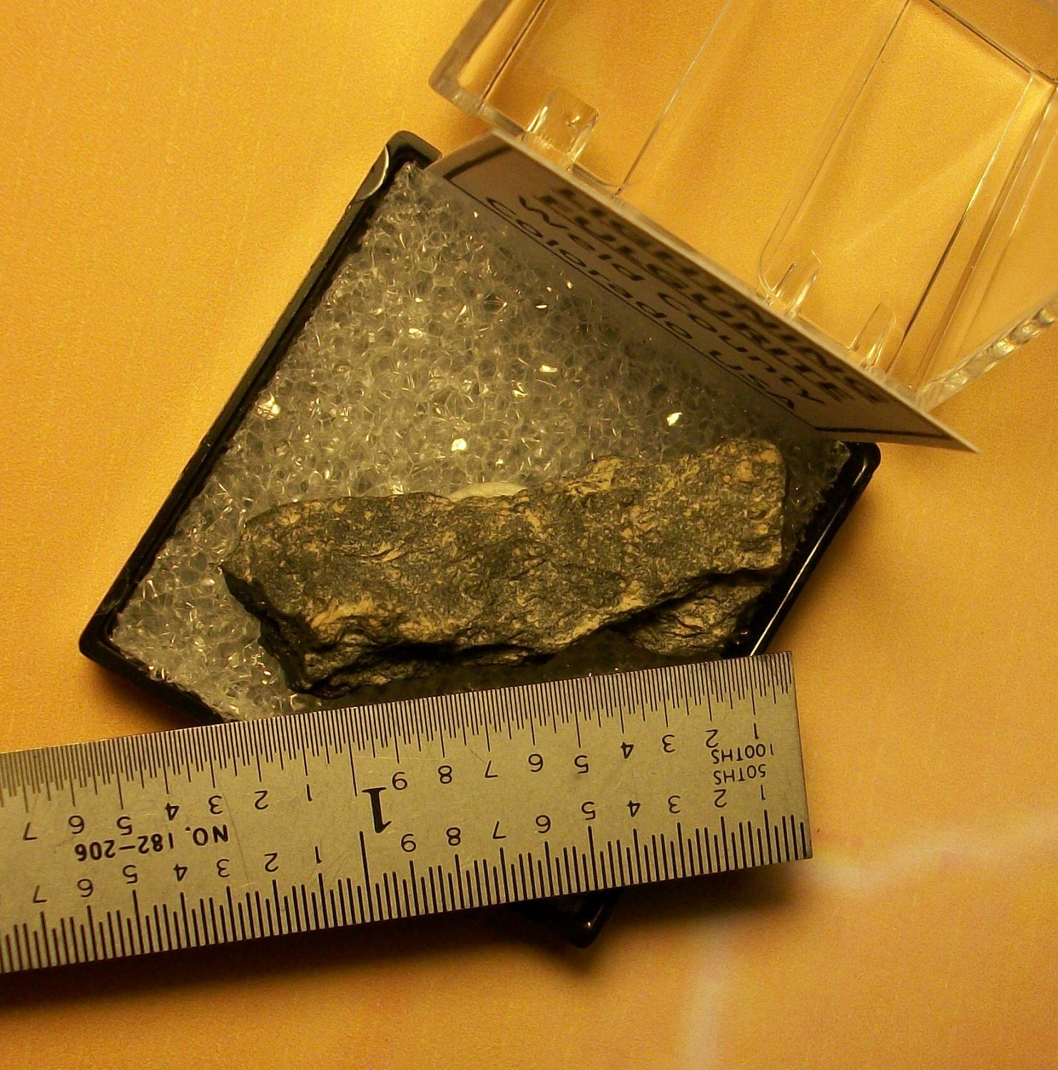 LAST-LOG-On-The-FIRE Natural Petrified Prehistoric Frozen Lightning Fulgurite Crystal With Blow Hole In Perky Box From Colorado U.S.A.