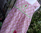 Girls Custom WATERMELON dress with hair clip  made to order in sizes 2T, 3T, 4, 5, 6, 7, 8