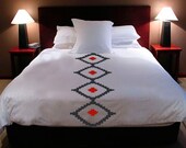 ShaNickers Handpainted "Kuba" Duvet w/ Shams-Queen Size