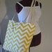 Large Beach Tote, Chevron Beach Bag, chevron tote bag, Large book bag Yellow