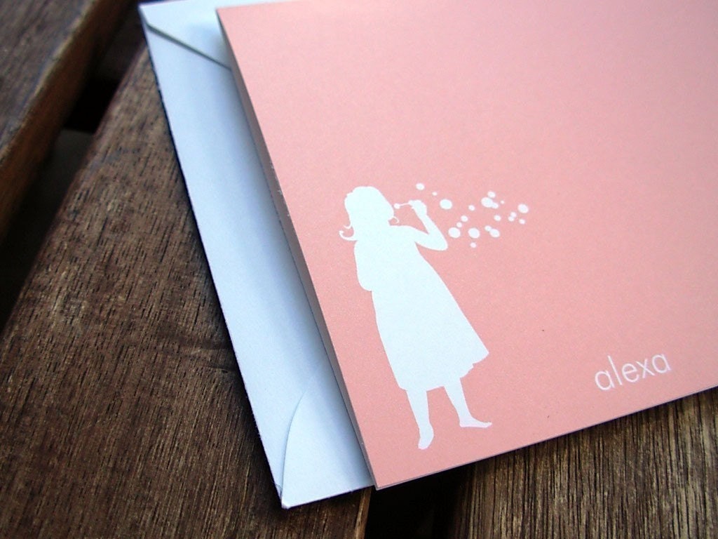 Personalized Stationery Notecards with Stickers/Address Labels - choose from existing silhouettes or your order yourcustom silhouette
