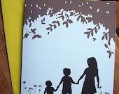 Children Silhouettes Stationery - Custom Silhouette Folded Cards - Choose your Silhouette