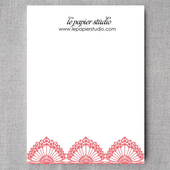 Personalized Notepads - Elegant Lace - Set of 2