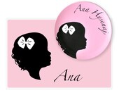 Personalized Silhouette Placemat - Customized for a Girl - Le Papier Studio