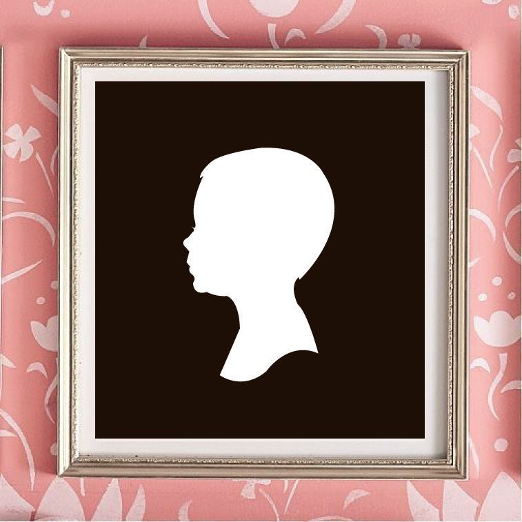 Custom Family Silhouette Art Prints - Parents, Boy, Girl Silhouettes, set of 3