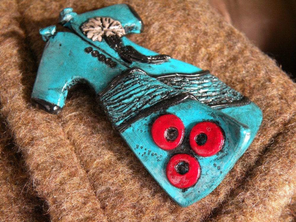 Ottoman Caftan (Power Dressing) Brooch in Turquoise