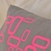 Grey lumbar linen pillow cover with retro neon design