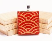 Recycled Scrabble Pendant Sea of Japan