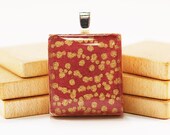Recycled Scrabble Board Game Tile Pendant - Girlfriend in Pink