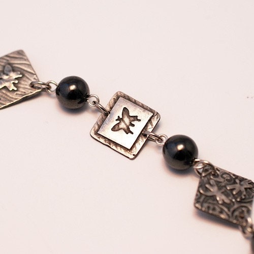 Midsummer Dream - Eco-Friendly Fine Silver and Hematite Bracelet