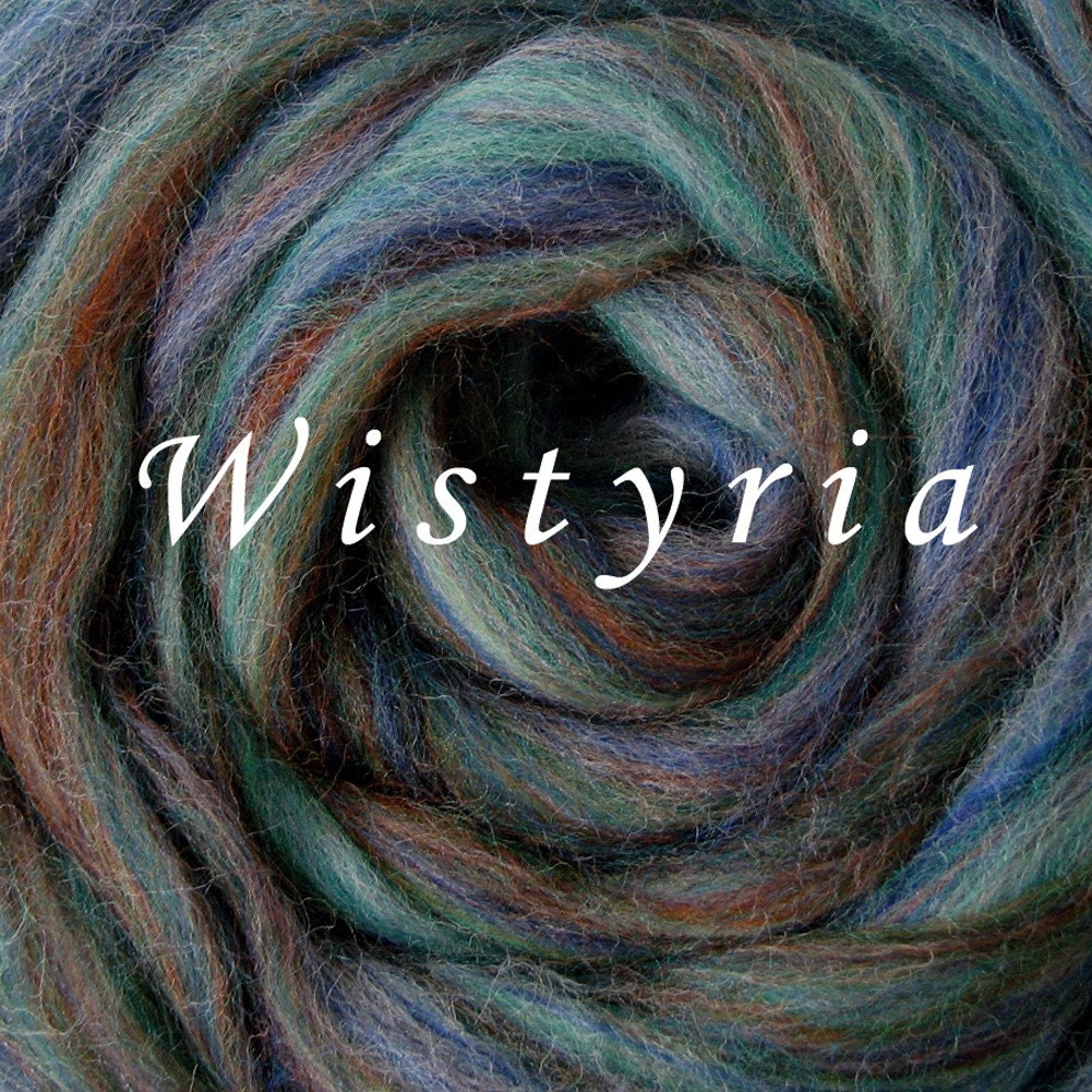 Wool Roving - Corriedale Wool - 1 ounce - BLUE GREEN VARIEGATED