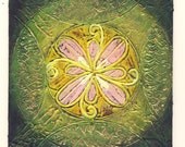 May 20 - Original Abstract Textured Painting on Recycle Mat Board 5x5 inch
