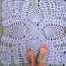 Lavender Cotton Crochet Rug with Pineapple Pattern in 28" Square Doily Non Skid
