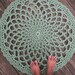 Sage Green Patio Porch Cord Crochet Rug in 33" Lacy Circle Pattern