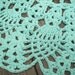 Robins Egg Blue Cotton Crochet Rug in Large Circle Pineapple Lacy Pattern Non Skid