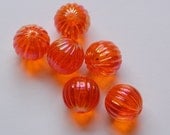Vintage West German AB Hyacinth Orange Melon Beads 14mm  bds799B - yummytreasures