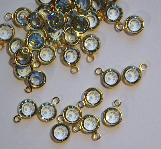 1 Loop Light Azure Swarovski Brass Channel Set Drops cha002E