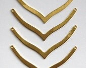 2 Hole Raw Brass V Connector Pendants Type A mtl045