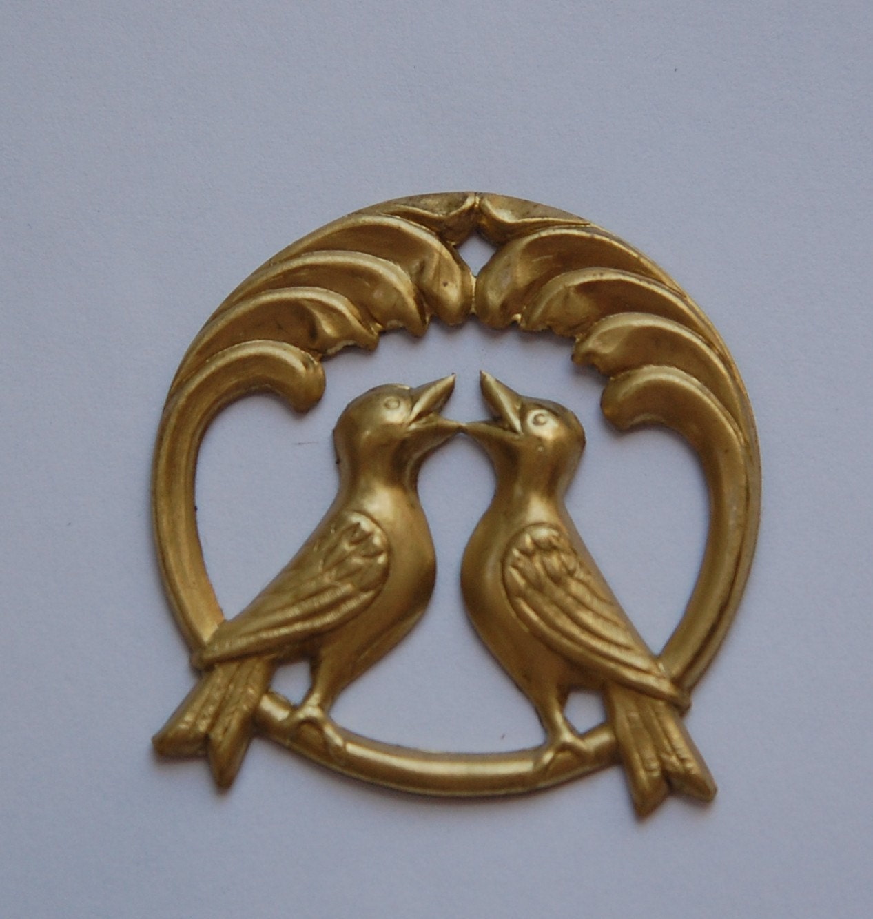 Raw Brass Singing Birds Pendant Stamping mtl141