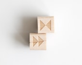 Triangle Shapes Rubber Stamp (Wood Mounted), Original Geometric Design Set of 2 - HuntersHideaway