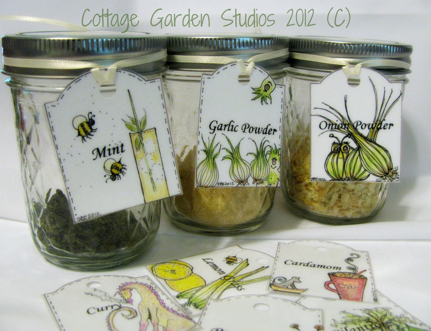 Mason Jar Hang Tags, Full Set of 40, Laminated, Culinary Hang Tags