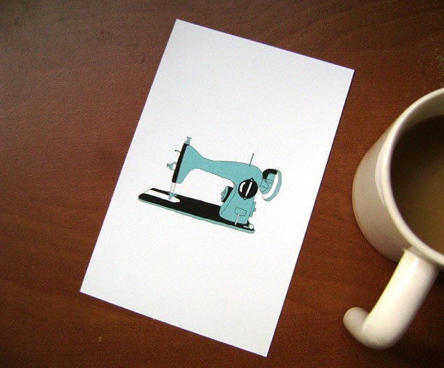 Blue Sewing Machine Clip Art--------- for card making, digital scrapbooking,graphic design and paper goods