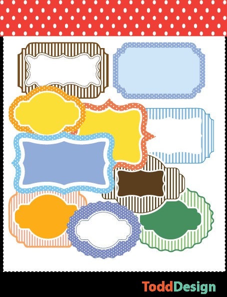 Lolipop Frame Tags --- Digital Clip Art for wedding invitations, baby shower, cards and more