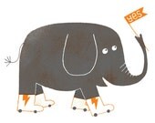 Cindy the Extremely Positive Elephant Screenprint