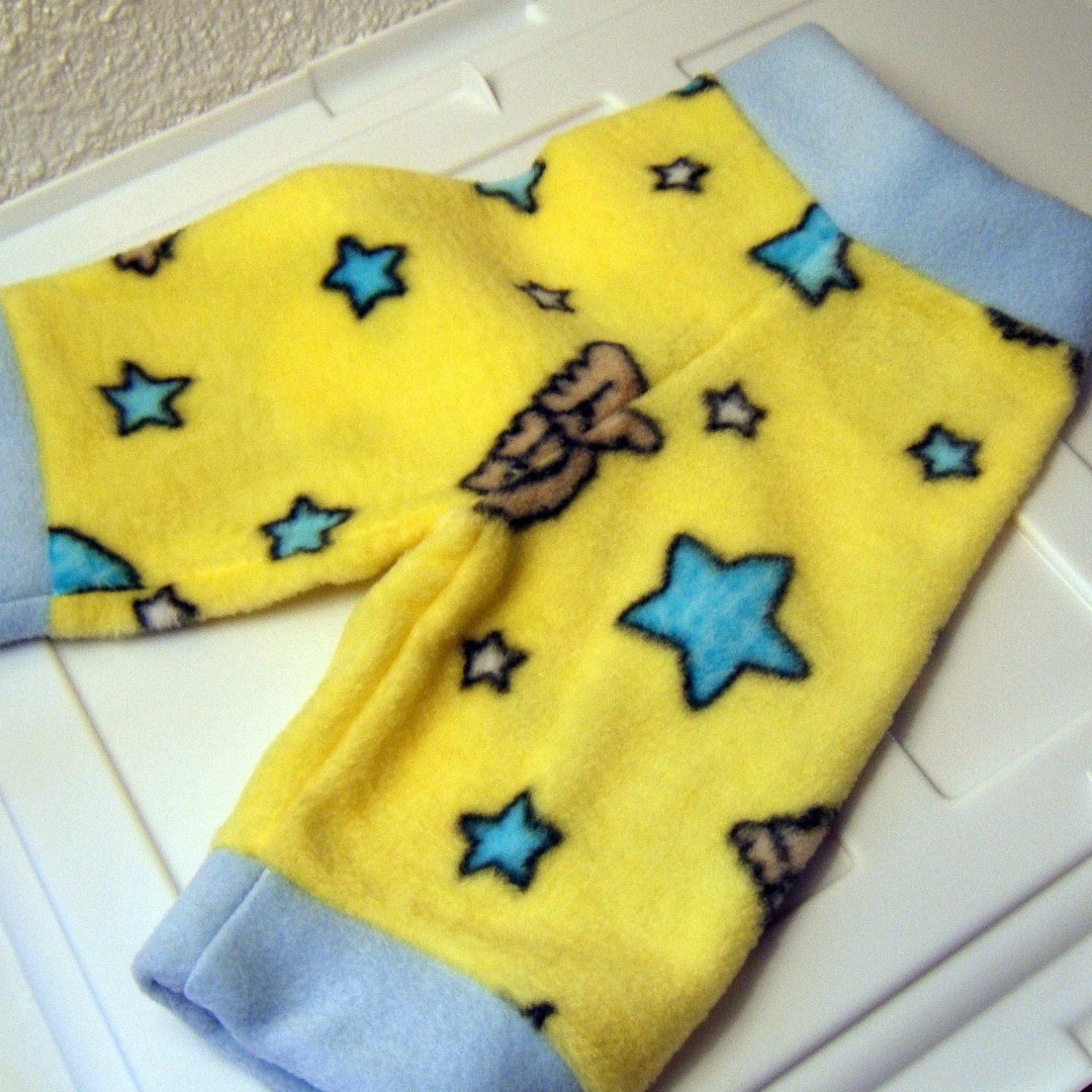 Newborn sleepy doggys fleece cloth diaper longies or baby comfy pants