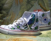 Hand Painted Converse - Peacock design