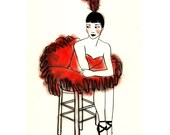 Fashion ballet drawing Russian Ballerina -  4 X 6 print