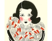Fashion Illustration -Tenacity is my Secret  -  4" X 6" print