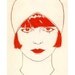 Art Deco Art print. Pandora in Rouge - 8.3 X 11.7