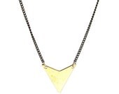 Small Gold arrowhead necklace - geometric jewelry