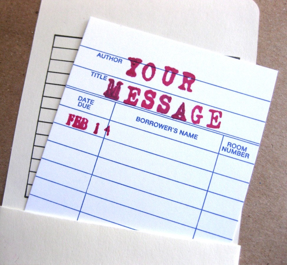 Personalized Card // Custom Message Library Card