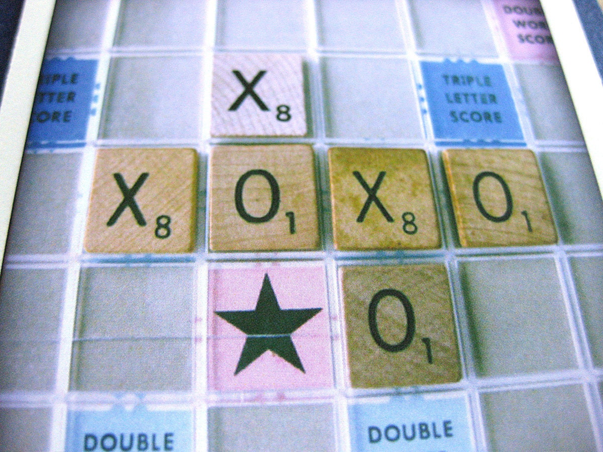 Mothers Day Card // XOXO // Scrabble Love Hugs & Kisses