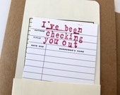 Valentine Card // Checking You Out Library Card // Funny Valentine