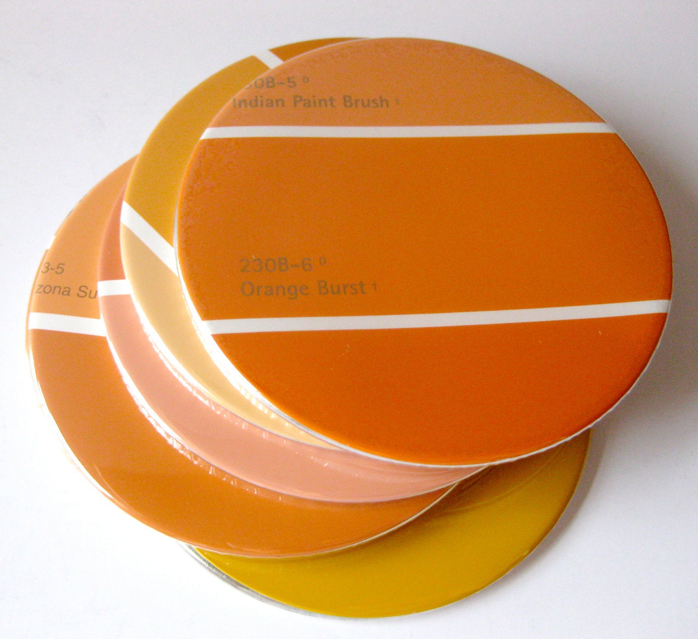 Pumpkin Coasters // Orange // Recycled Paint Samples  // Choose Your Own Color
