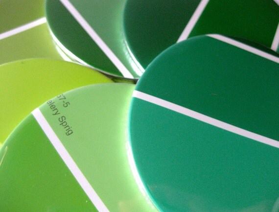 Green Home Decor // Coasters // Recycled Paint Samples // Choose Your Own Color // Emerald Green