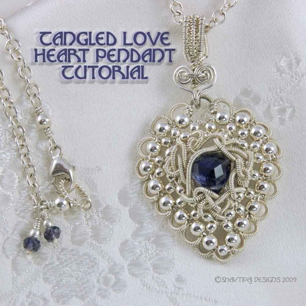 Tangled Love Sterling Silver Gemstone Heart Pendant - Instant Download Wire Jewelry Tutorial Instruction PDF