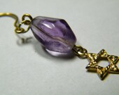 Religious: Amethyst with brass Star Of David, earrings, jewelry