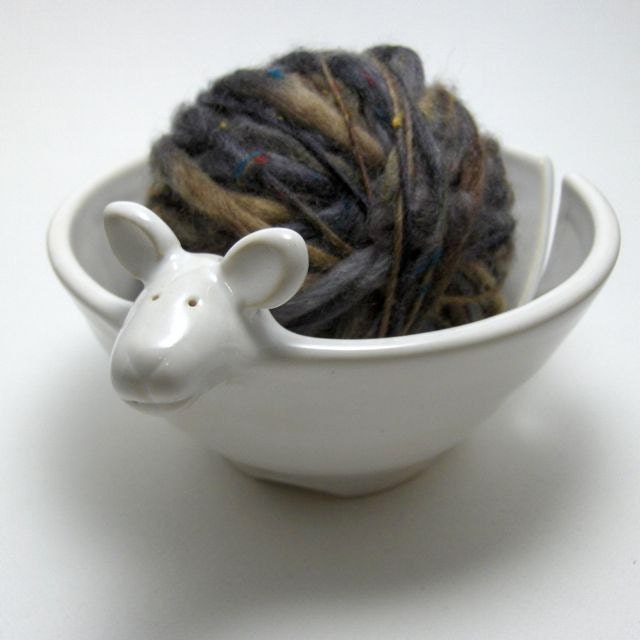 Lamb Shaped Ceramic Yarn Bowl