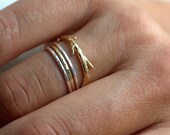 Simple twig set, 14k Gold and silver