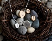 Small Silver Pebble Charm