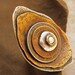 Stacked and Riveted Eye Ring with Vintage Coins, Bronze, Fine Silver