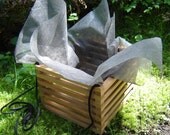 Hanging Planter with Landscape Cloth Liner, Hanging Basket Made from Recycled Cedar Wood