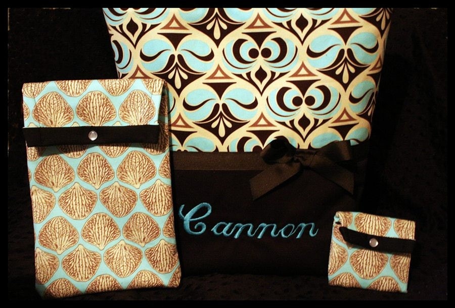 Boutique Baby Boy Monogrammed Diaper Bag With Wipes Case And Pacifier Pouch