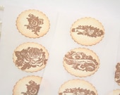 Victorian Flowers Sticker Seals Stamped Handmade