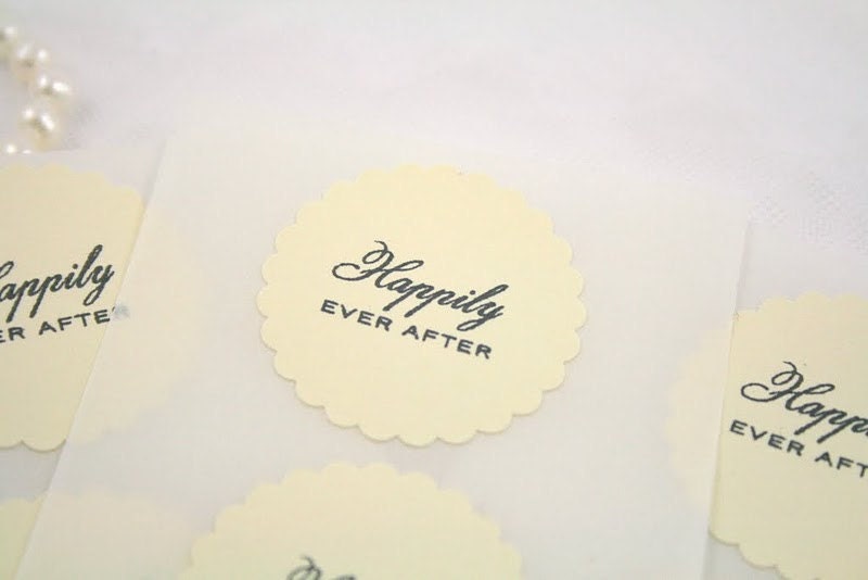 Wedding Stickers / Seals - Happily Ever After - Vintage